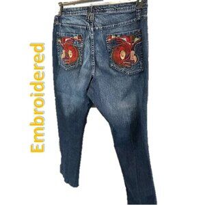 JUST BLU Women's Jeans with Boho Embroidery